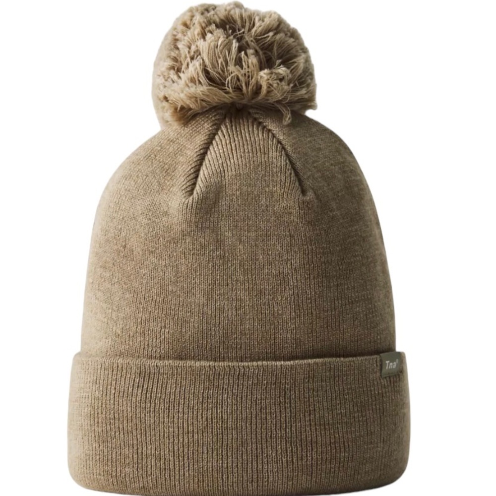 Aritzia TNA Tora Beanie Putty Mastic Pom Pom Fall Winter Spring Hat O/S NWT